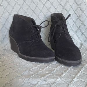 Clarks Black Suede Wedge